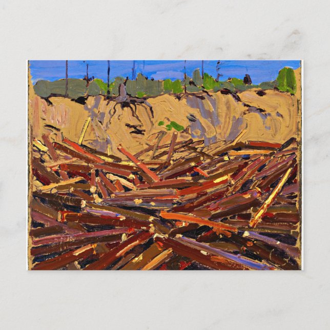 Postal Tom Thomson - Sandbank con Logs (Anverso)