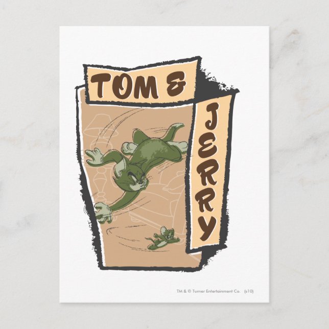 Postal Tom y Jerry en un sofá tan (Anverso)