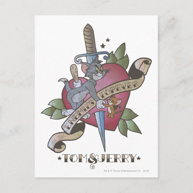Postal Tom y Jerry Enemies para siempre 2 (Anverso)