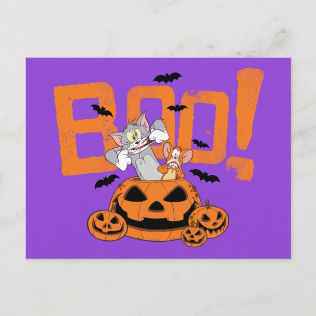 Postal Tom y Jerry | Feliz Boo de Halloween (Anverso)