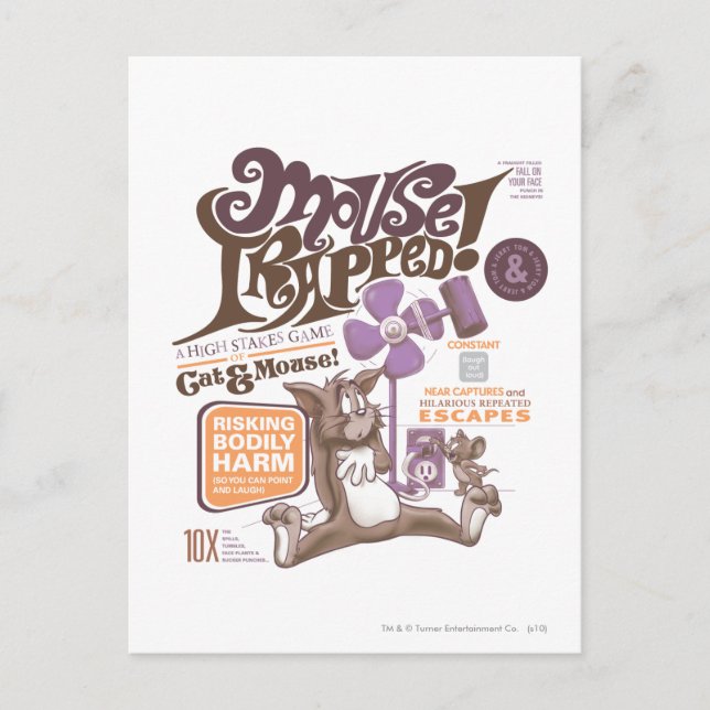 Postal Tom y Jerry Mouse atrapados (Anverso)