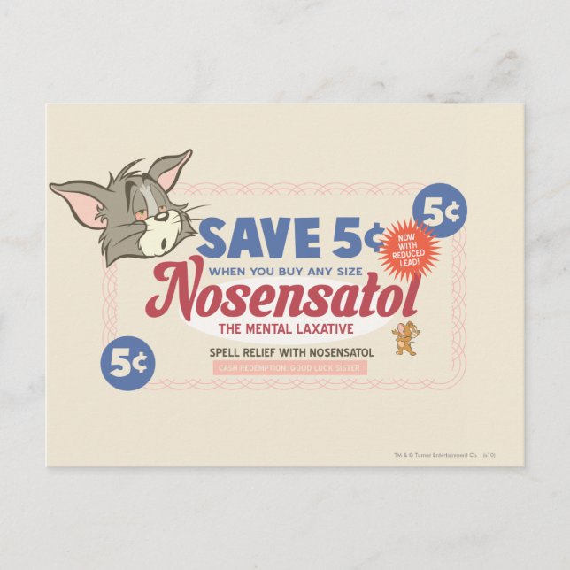 Postal Tom Y Jerry Nosensatol Coupon (Anverso)