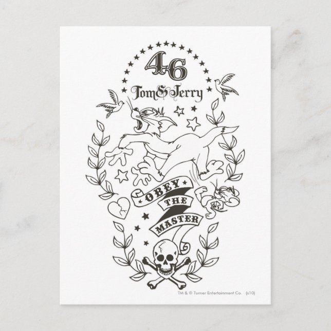 Postal Tom y Jerry Obey El Maestro 1 (Anverso)