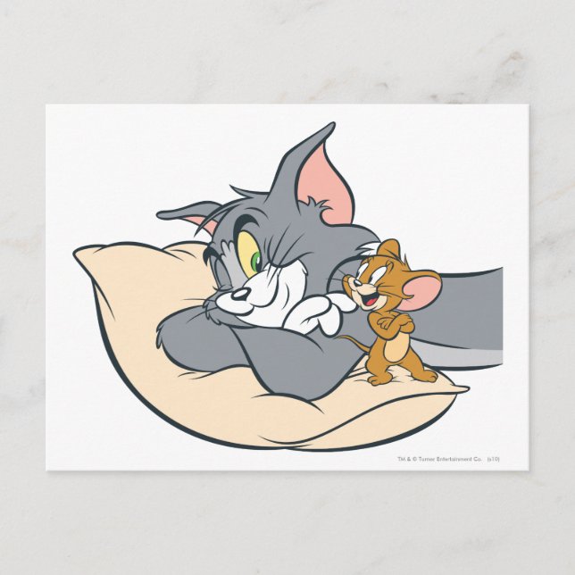 Postal Tom y Jerry On Pillow (Anverso)