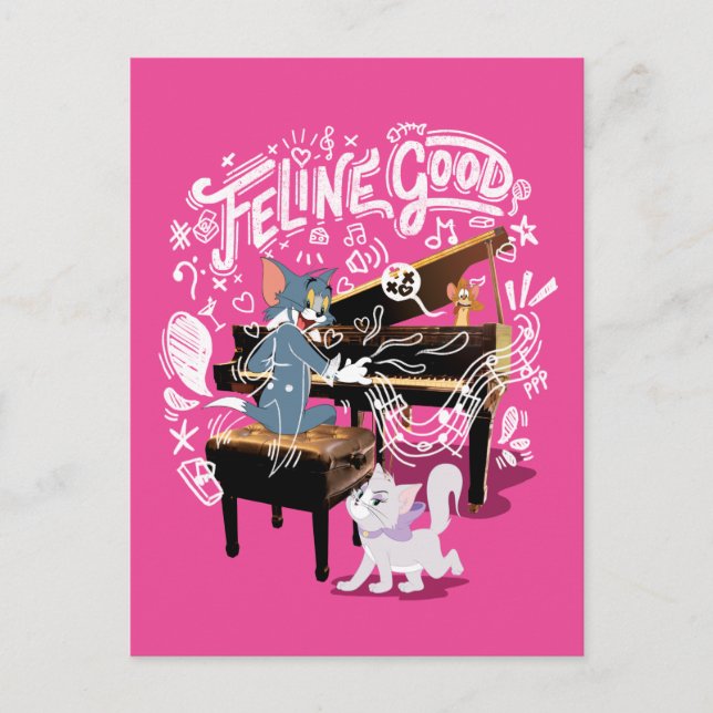 Postal Tom y Jerry Play Piano - Feline Good (Anverso)