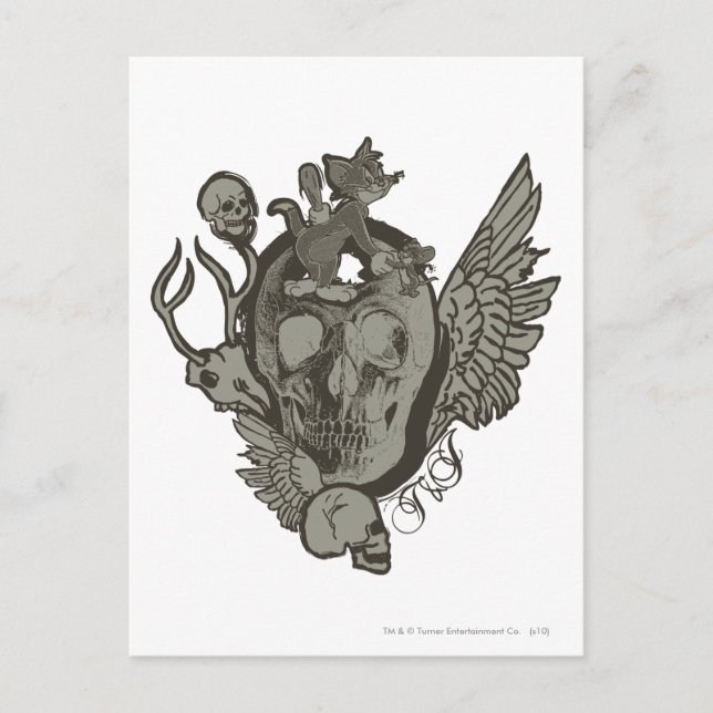 Postal Tom y Jerry Skull (Anverso)