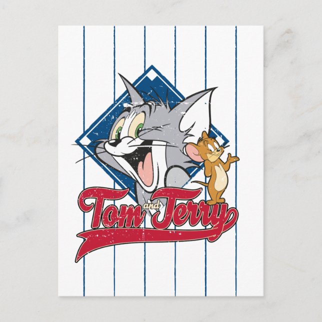 Postal Tom Y Jerry | Tom Y Jerry En Diamante De Béisbol (Anverso)