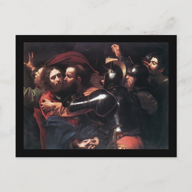 Postal Toma de Caravaggio de Cristo (Anverso)
