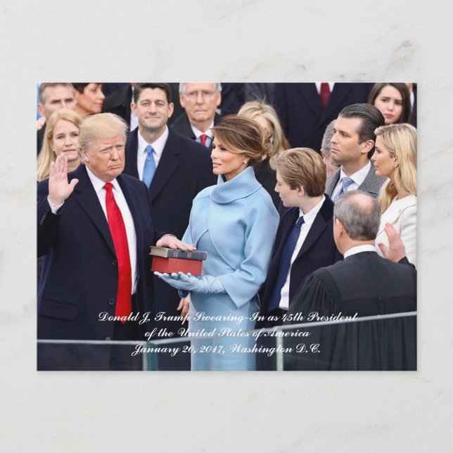 Postal Toma de posesión del 45° presidente Donald Trump (Anverso)
