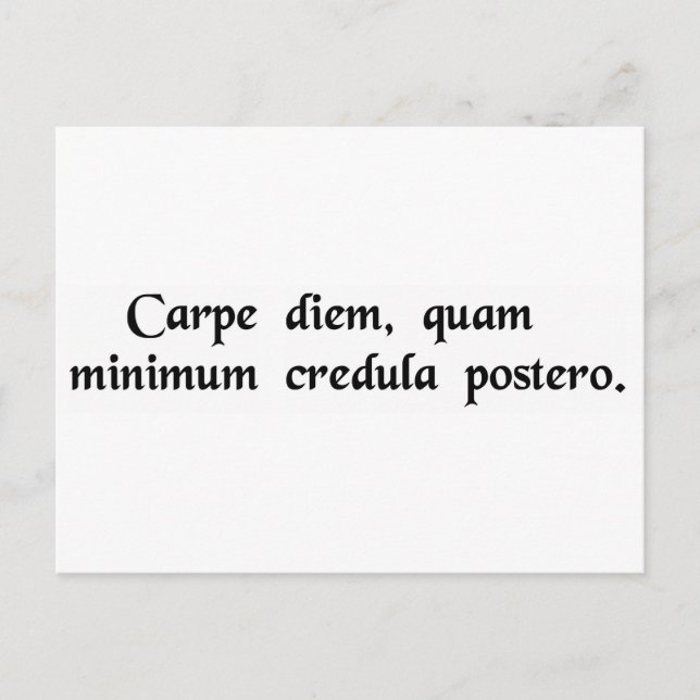 Postal Toma el día, confía lo menos posible...... (Anverso)