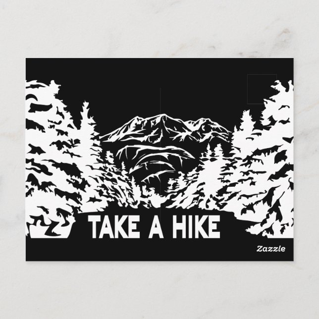 Postal Toma una cita de Hike en el paisaje de montaña mon (Reverso)