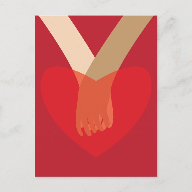 Postal Tomados de la mano (Anverso)