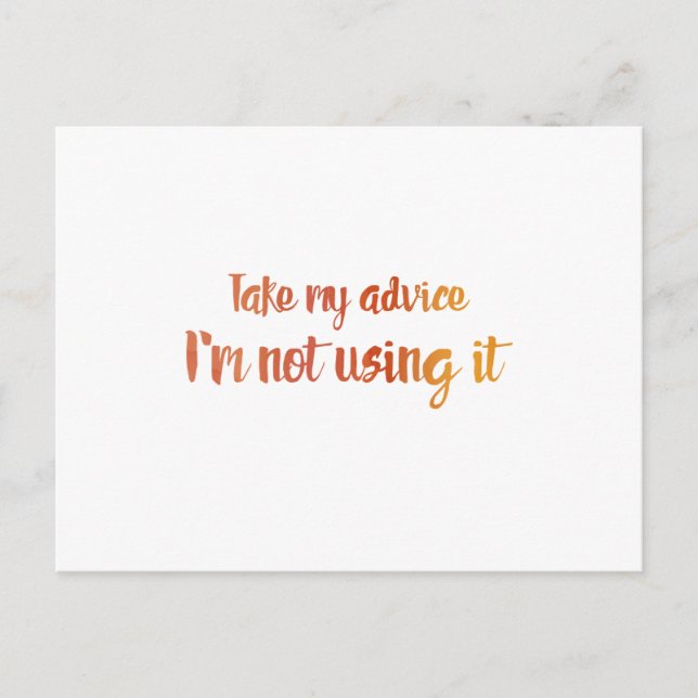 Postal Tomar mi consejo (Anverso)