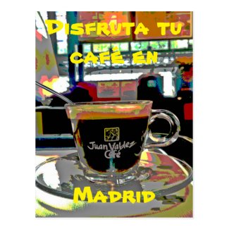 Postal Tomar un café en Madrid España