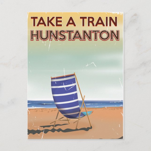 Postal Tomar un tren a un poster de viaje de hunstanton v (Anverso)