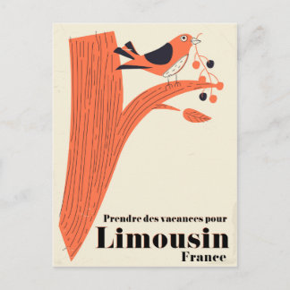 Postal Tomar unas vacaciones a Limousin Francia .