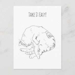 Postal Tomarlo Fácil Gato Durmiendo Personalizado