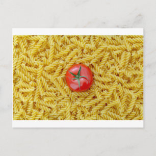 Postal Tomate con pasta fusilli