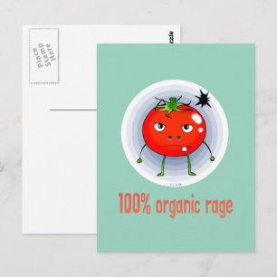 Postal Tomate Enfadado 100% Orgánico Divertido