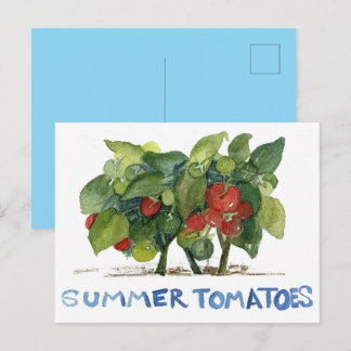 Postal Tomates de Verano Fruta Verdura Jardín Amigo por C
