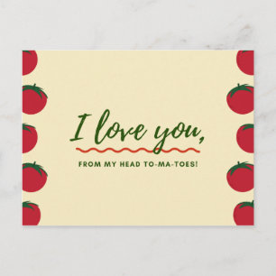 Postal Tomates Rojos y Crema Divertidos