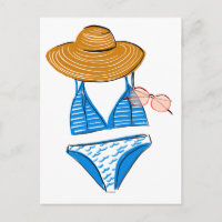 Tome el sol con traje de baño azul