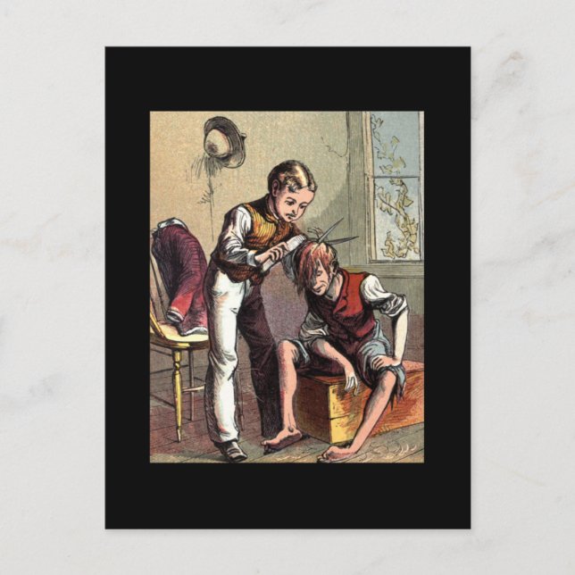 Postal Tommy Tatters Se Corta El Pelo (Anverso)