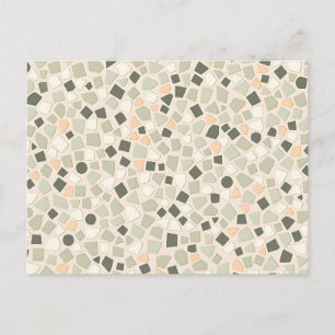 Postal Tono de tierra Terrazzo Patrón Mosaico moderno