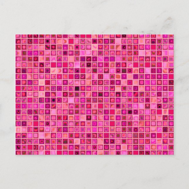 Postal Tonos De Mosaico Oscuro De Color Rosa (Anverso)