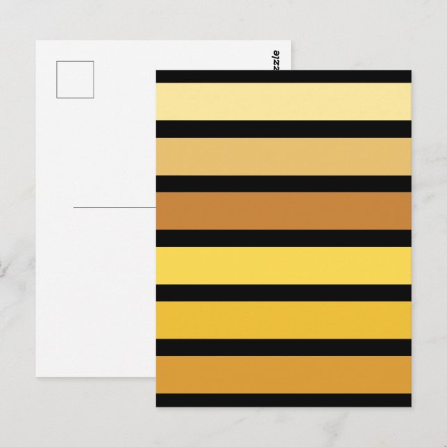 Postal Tonos De Rayas Amarillas Doradas Sobre Negro (Anverso / Reverso)