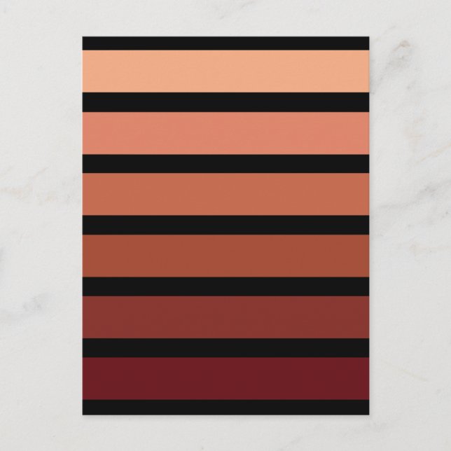 Postal Tonos de Rayas Rojas Sobre Negro (Anverso)