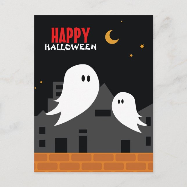 Postal Tonto personalizado fantasma de halloween (Anverso)