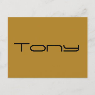 Postal Tony, carácter negro huérfano, fuente geométrica