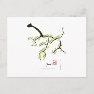 Postal tony fernandes sakura y aves verdes