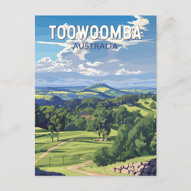 Postal Toowoomba Australia Viaje de arte (Anverso)