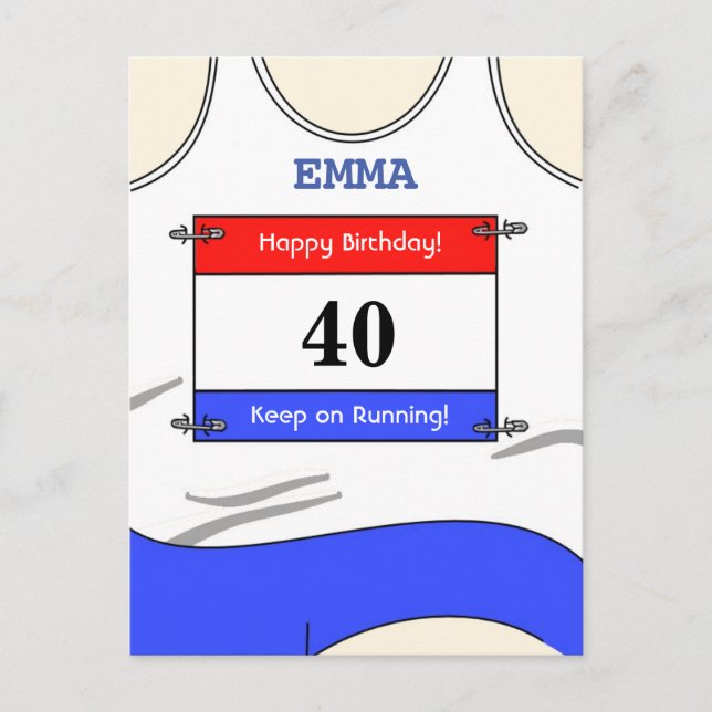 Postal Top blanco de Runner (Anverso)