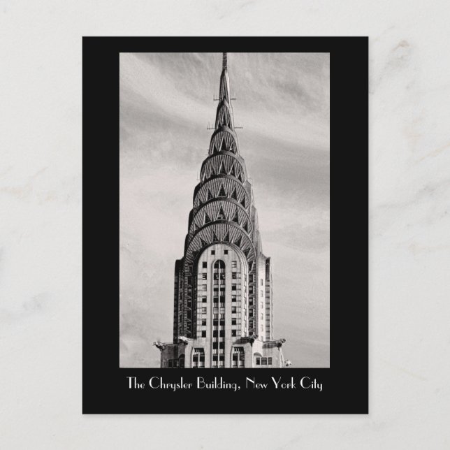 Postal Top of the Chrysler Building NYC - B&W (Anverso)