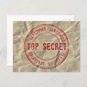 Postal Top Secret Classied on Wrinkled Kraft Paper