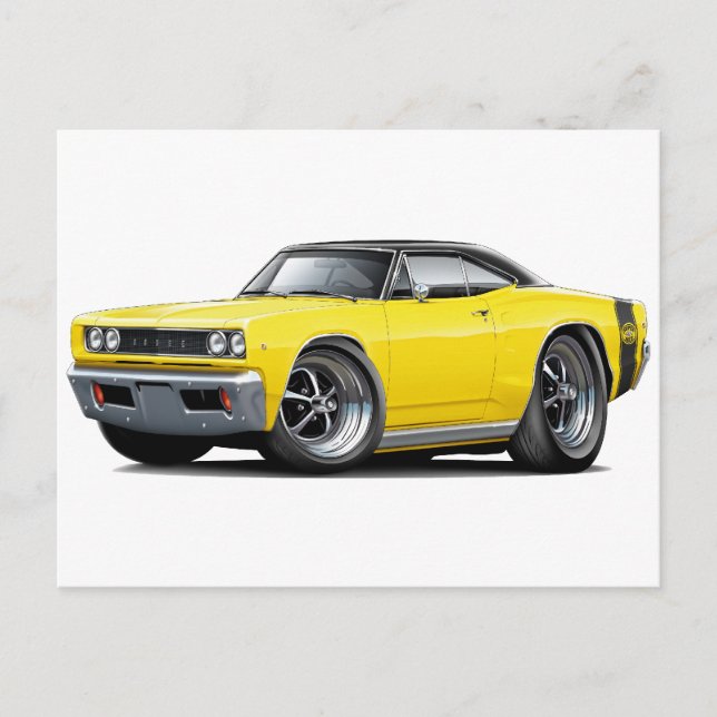 Postal Top Super Bee Yellow-Black 1968 (Anverso)