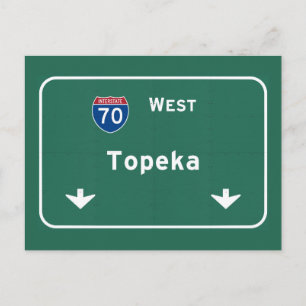 Postal Topeka Kansas habla de la autopista interestatal: