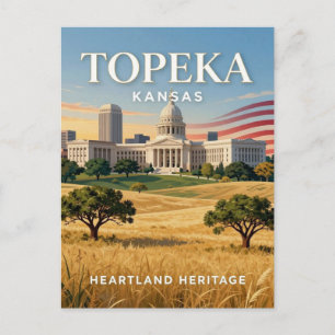 Postal Topeka Kansas Pradera Capital Viaje