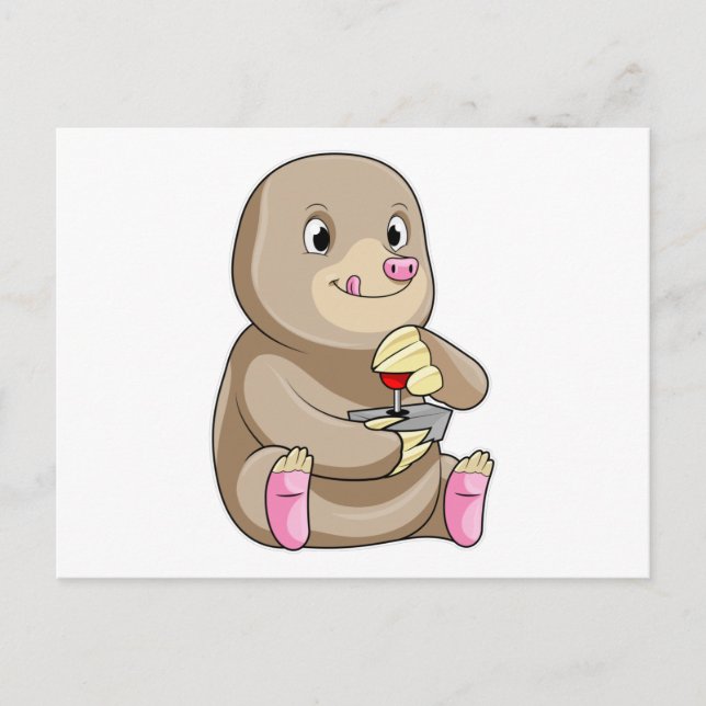 Postal Topo como jugador con joystick (Anverso)