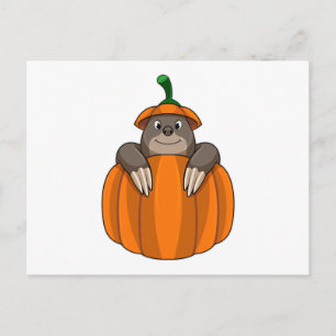 Postal Topo con calabaza