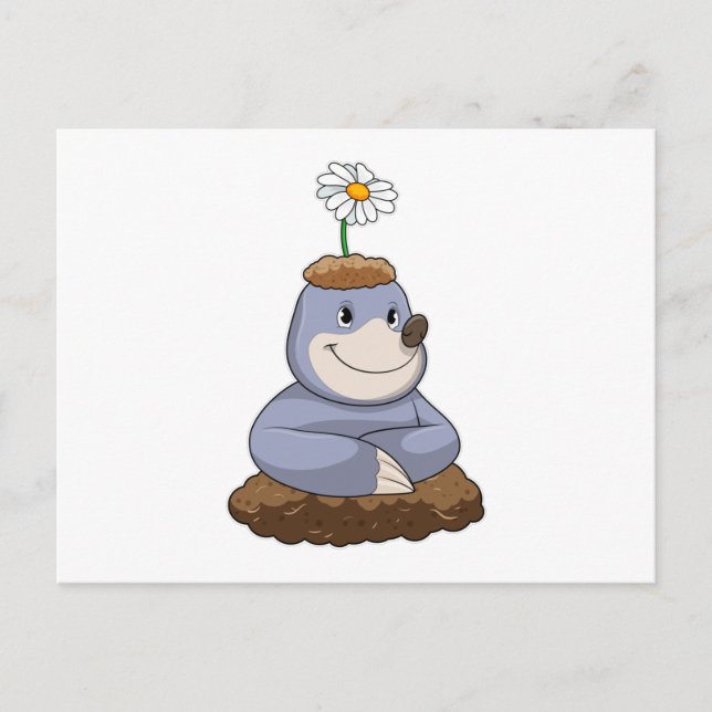 Postal Topo con Flor de Margarita (Anverso)