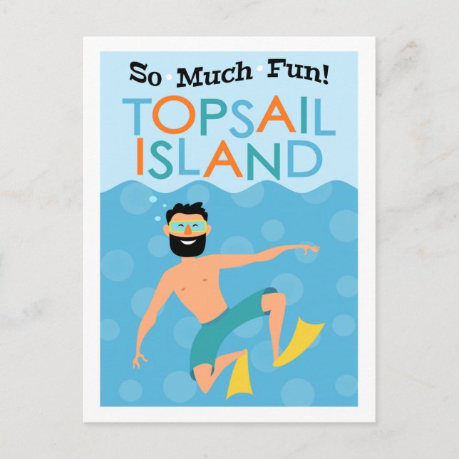 Postal Topsail Island Fun Hipster Travel (Anverso)