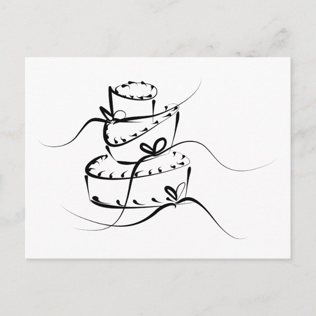 Postal Topsy Turvy Boda Cake (Anverso)