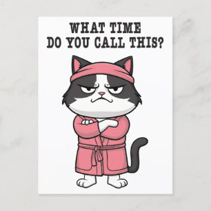 Postal Toque de queda extraño para gato