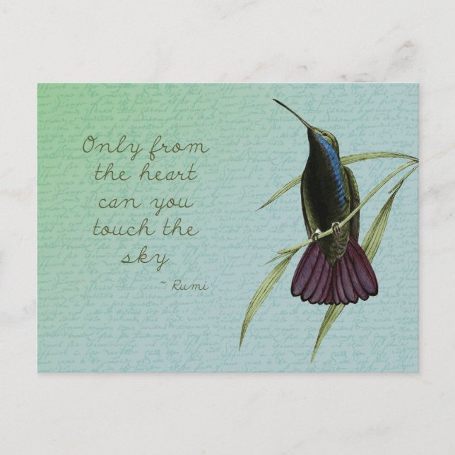 Postal Toque el colibrí del cielo (Anverso)