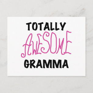 Postal Toques de remera rosa Gramma totalmente asombrosos
