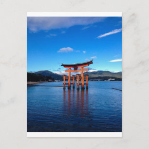 Postal Torii flotante en el santuario de Itsukushima - po